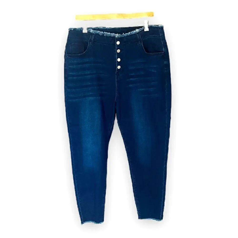 SHEIN | High Waist Button Up Skinny Jeans (4X)